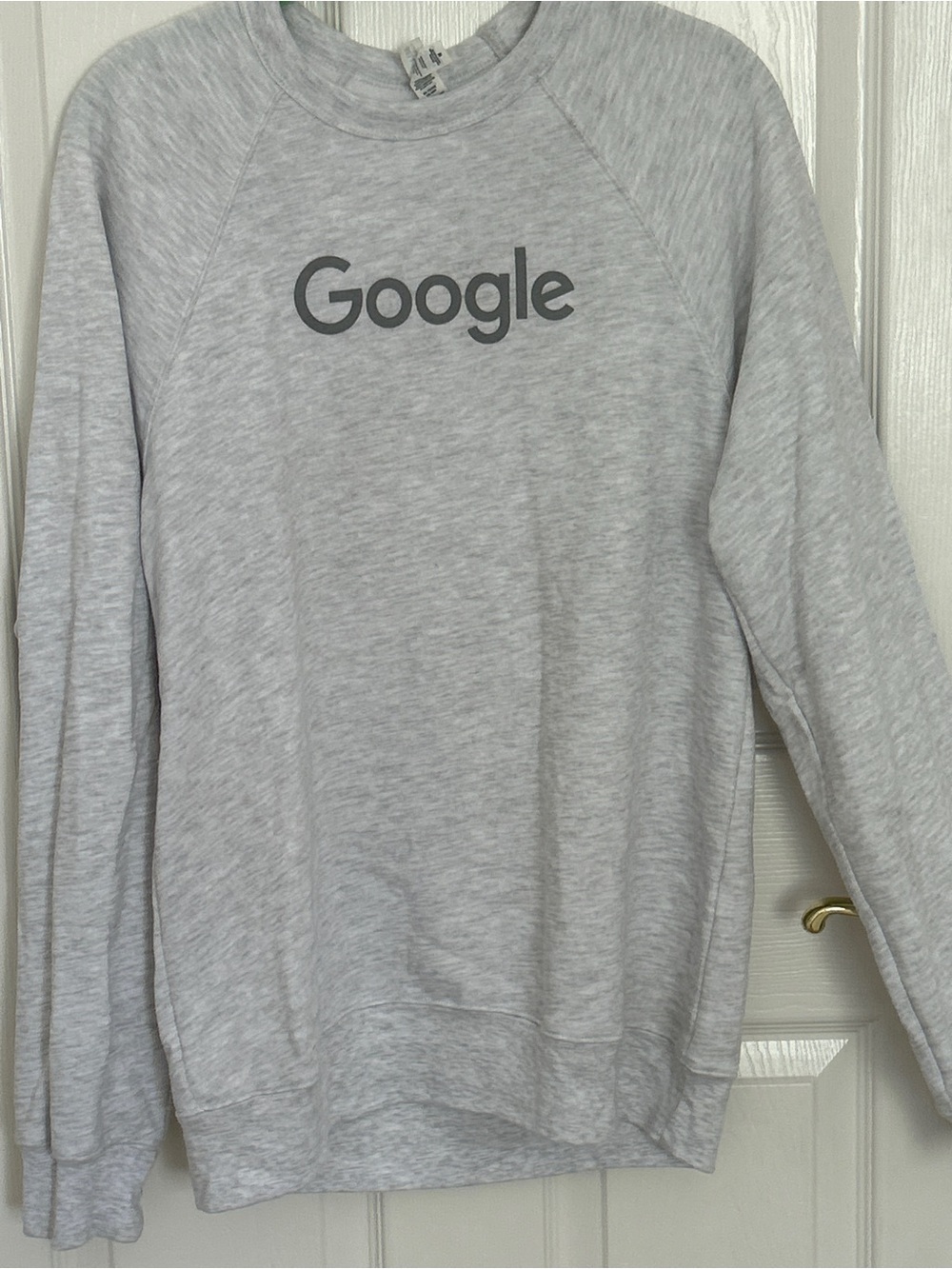 Google Corporate Promo Grey Raglan Crewneck Sweatshirt Bella + Canvas Medium